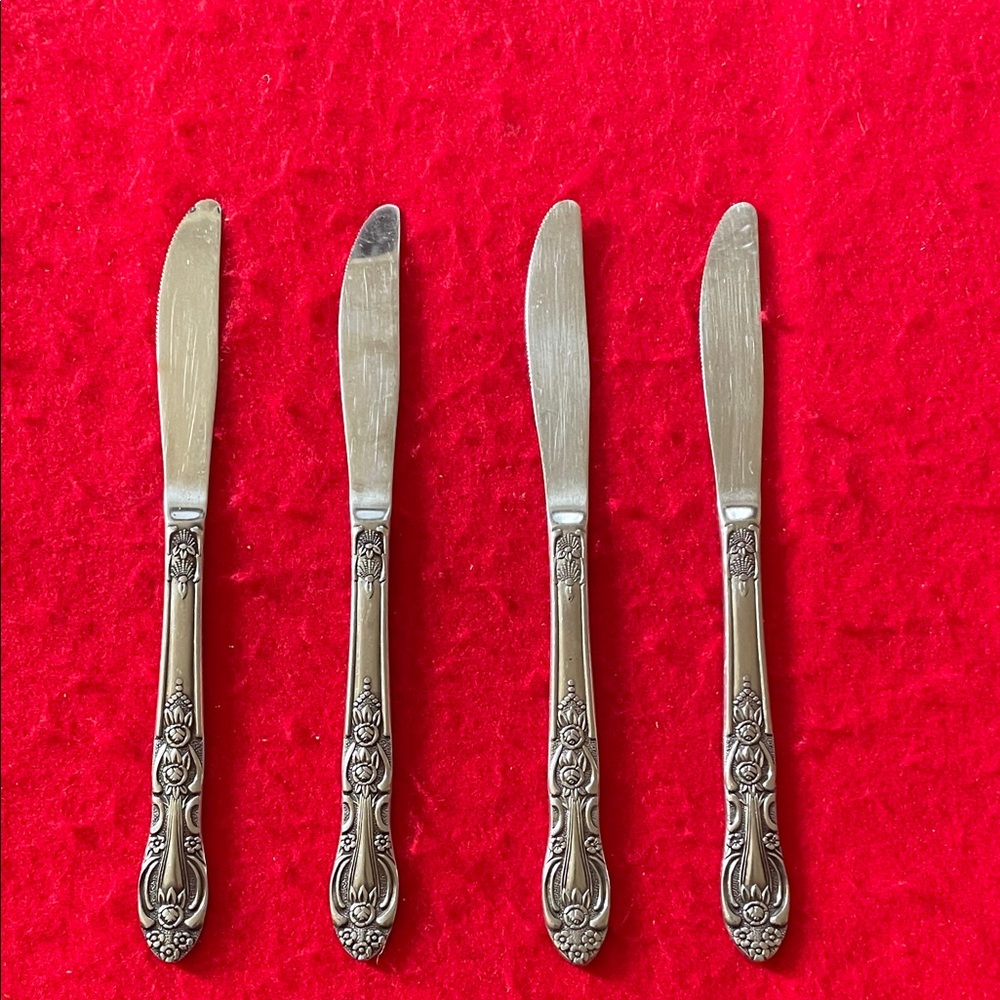 Maxam Silver Set of 4 Dinner Knives